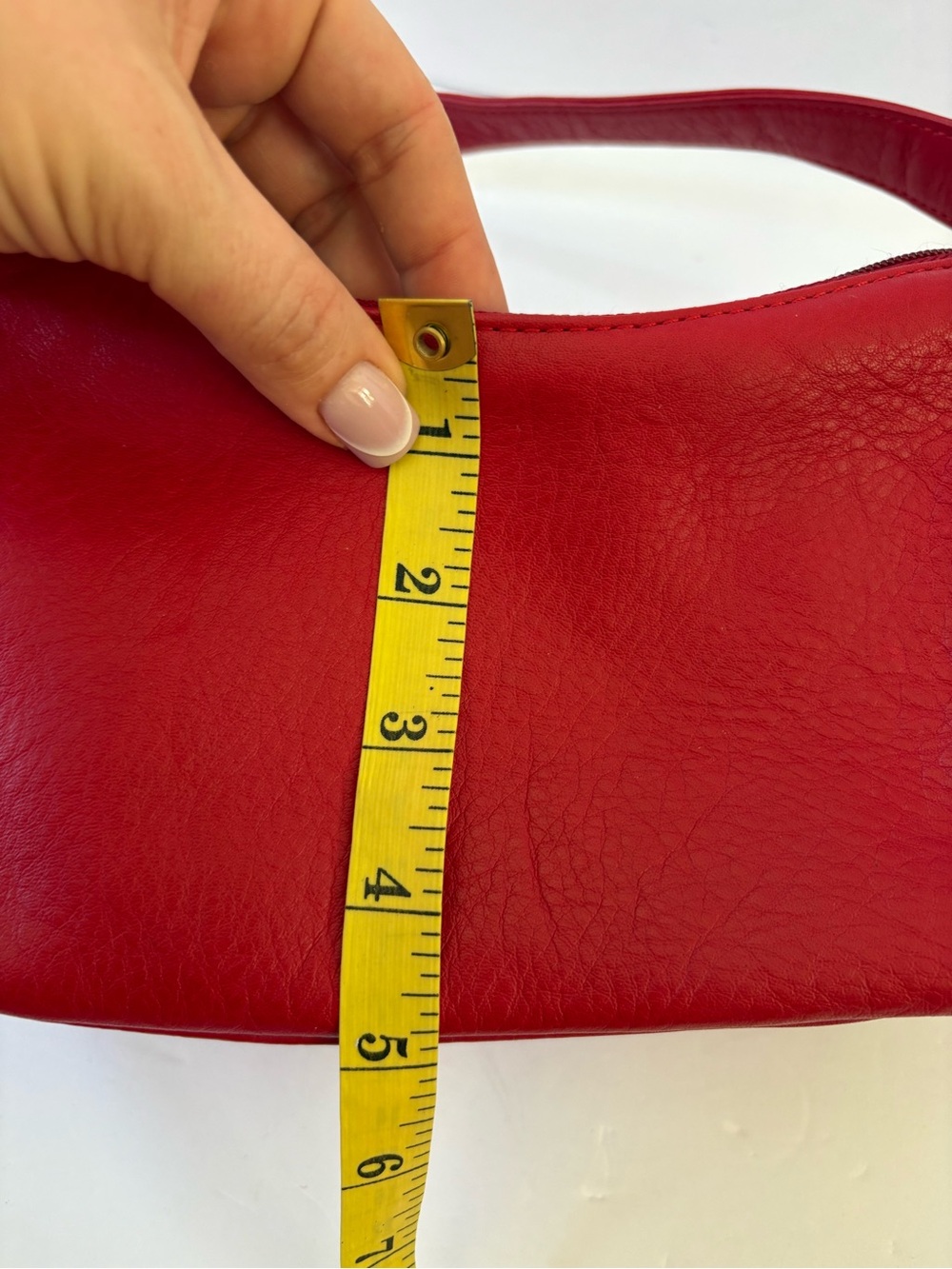 VNTG Wilsons Leather Red Crescent Baguette Shoulder Bag Purse Baddie Academia - Picture 8 of 9